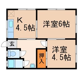 高蔵寺北１丁目長屋の物件間取画像